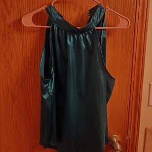 SHEIN Teal Satin Blouse
